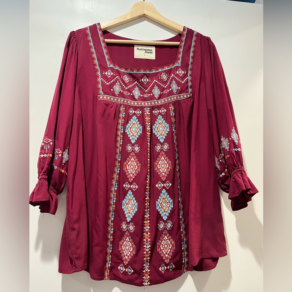 Embroidered top by Savannah Jane